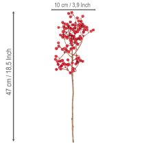 Artículo Rama de acebo artificial con bayas rojas, rama decorativa para jarrones, 47 cm, 3 piezas.