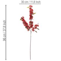Artículo Rama artificial con bayas rojas y hojas, 96 cm.