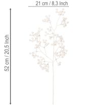 Artículo Rama artificial de bayas blancas, material decorativo/manualidades, 52 cm.