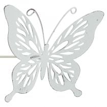 Estaca cama metal mariposa blanca 43x10,5x8cm 3uds