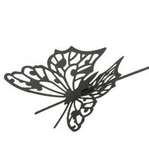 Artículo Tapón floral mariposa metal negro 10,5×8/44cm 3uds