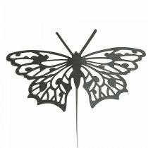 Tapón flor metal mariposa negro 10,5×8/44cm 3uds