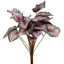 Begonia artificial arbusto verde, violeta 34cm