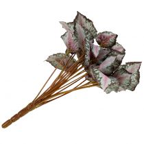 Artículo Begonia artificial arbusto verde, violeta 34cm