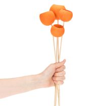 Artículo Mezcla Bell Cup en palito, color naranja, 15 unidades