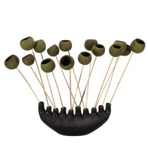 Artículo Copa de campana sobre tallo, flores exóticas secas verdes, 5 cm, 15 piezas