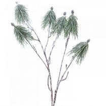 Decoración de invierno rama de pino de montaña nevada artificialmente L70cm