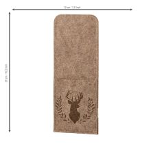 Artículo Estuche para cubiertos con motivo de ciervo, de fieltro, 26 cm, 4 piezas