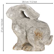 Artículo Maceta decorativa de hormigón con forma de conejo de Pascua, color gris antiguo, 27 cm de alto.