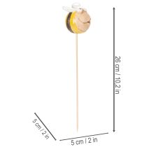 Artículo Estaca de jardín con forma de abeja, decoración exterior para jardín y balcón, 26 cm, 4 unidades