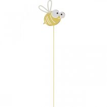 Artículo Abeja como enchufe, resorte, decoración de jardín, abeja de metal amarillo, blanco L54cm 3pcs