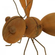 Figura decorativa abeja, insecto de metal, decoración de jardín con pátina L20cm H19cm