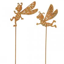 Artículo Tapón flor abeja, decoración óxido, pátina tapón decorativo L31/32cm 6uds