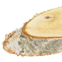 Artículo Rodajas de abedul ovaladas, rodajas de madera natural, decorativas, 18-22 cm, juego de 10 piezas, decoración de madera, grabadas