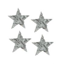 Artículo Decoración dispersa estrella de abedul blanqueada Ø4cm 80 piezas