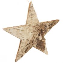 Artículo Estrellas de abedul para estrellas colgantes corteza de abedul natural 15cm 6 piezas
