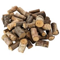 Artículo Piezas decorativas de madera de abedul con corteza para manualidades, 3 cm, 300 g