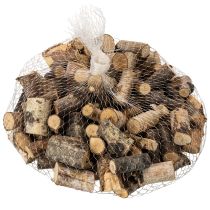 Artículo Piezas decorativas de madera de abedul con corteza para manualidades, 3 cm, 300 g