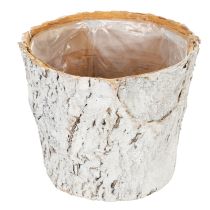 Artículo Maceta con aspecto de corteza, ideal para diseño interior rústico y decoración con plantas, 12 cm, 4 piezas