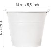 Artículo Cubos de hojalata blancos Ø14cm H12cm 6 unidades