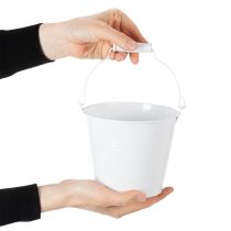 Artículo Cubos de hojalata blancos Ø14cm H12cm 6 unidades