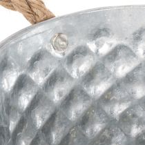 Artículo Bol de chapa metálica con asas de cuerda Ø18cm H10cm