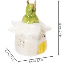 Artículo Decoración colgante de flores de cerámica para casa de hadas como decoración para colgar 6 cm 6 piezas