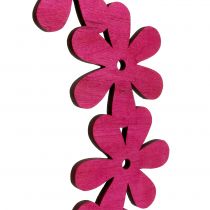 Corona de flores de madera en rosa Ø35cm 1p
