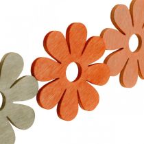Artículo Flores para esparcir naranja, albaricoque, marrón decoración dispersa madera 72 piezas