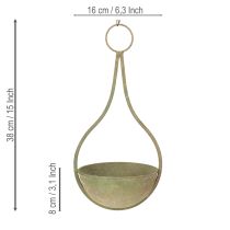 Artículo Cesta de flores, cesta colgante, jardín de decoración de metal Ø16cm H38cm