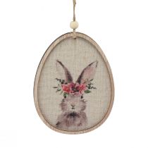 Artículo Cuadro de flores conejito en huevo Huevos de Pascua decoración madera 9,5×12cm 6 piezas