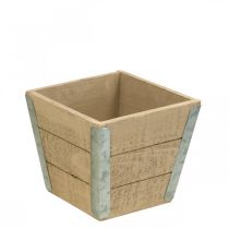 Artículo Jardinera de madera macetero shabby chic beige 12,5×14,5×14,5cm