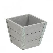 Artículo Jardinera de madera macetero shabby chic gris 12,5×14,5×14,5cm