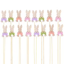 Artículo Conejito de Pascua de madera con forma de flor, 6 cm, 12 unidades