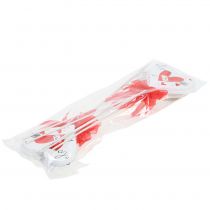 Artículo Plug flor corazón blanco con lazo 7cm 12uds