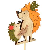 Artículo Tapón de flores erizo con niño decoración otoño madera 8,5cm 8 piezas