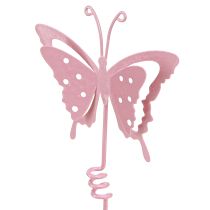 Artículo Tapón de flores mariposa metal rosa L24cm 12 piezas