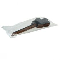 Artículo Mini estacas de madera para flores, color negro, Ø10 cm, juego de 6 piezas para decoración