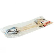 Artículo Tapón de flores barco velero decoración madera color 5,5x8cm 12 piezas