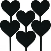 Artículo Tapón de flores tapón decorativo corazón tapón de corazón de madera 9cm 6ud