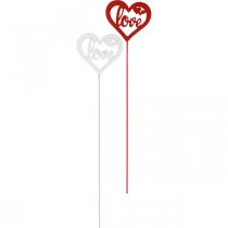 Artículo Tapón flor corazón rojo tapón decorativo de madera Love 7cm 12pcs