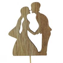 Artículo Adorno de flor para decoración de boda, adorno para tarta, pareja de novios, natural, 28,5 cm, 14 Uds.