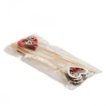 Artículo Tapón de flores Tapón decorativo para el día de San Valentín corazón rojo 7cm 12 piezas