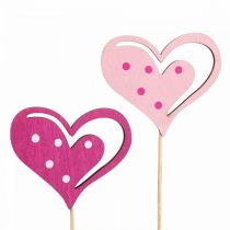 Tapones de flores Día de la Madre tapones decorativos corazón rosa 7cm 12 piezas