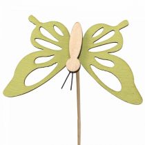 Flor plug mariposa deco color madera 8.5cm 12pcs