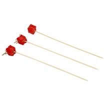 Artículo Tapón de flores paquete navideño decoración rojo 2,5 cm 15 piezas