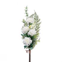 Artículo Ramo de flores artificiales, cardo de bola de nieve, helecho artificial, 65 cm