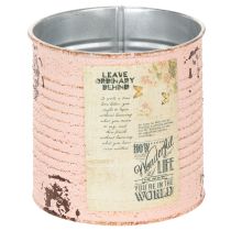 Artículo Maceta decorativa de metal color salmón para decoración veraniega Ø11cm H10.5cm