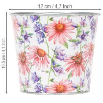 Artículo Maceta, decoración primaveral, jardinera, metal, Ø12cm, H10.5cm