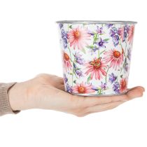 Artículo Maceta, decoración primaveral, jardinera, metal, Ø12cm, H10.5cm